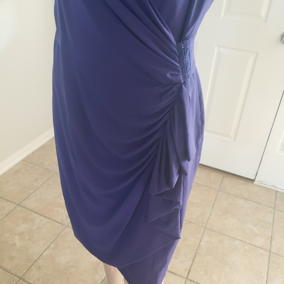 Nine West 8 chiffon wrap dress gathered and draped feels like butter decadent - Picture 3 of 14
